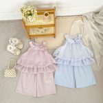 【73-120cm】セットアップ 女の子 ローズ メッシュ