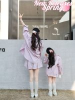 【90-140cm+親サイズ】セットアップ お揃い おしゃれ 着回し シャツ+スカート - 画像 (4)