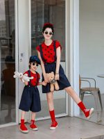 【90-140cm+親サイズ】セットアップ お揃い ペアルック ドット柄 おしゃれ - 画像 (2)