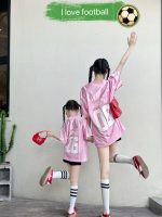 【90-140cm+親サイズ】半袖Ｔシャツ/ショートパンツ 親子ペア スポーティ カジュアル