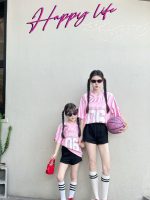 【90-140cm+親サイズ】半袖Ｔシャツ/ショートパンツ 親子ペア スポーティ カジュアル - 画像 (4)