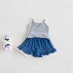 【73-100cm】トップスorショートパンツ ベビー フリル 韓国風