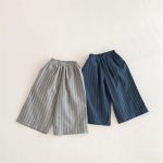 【80-120cm】ショートパンツ キッズ ストライプ カジュアル - 画像 (2)