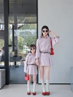 【90-140cm+親サイズ】セットアップ お揃い おしゃれ 着回し シャツ+スカート - 画像 (5)