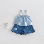 【73-100cm】トップスorショートパンツ ベビー キャミソール スウィート - 画像 (2)