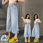 【120-170cm】ボトムス パンツ 女の子 カジュアル リボン クロップド丈 - 画像 (2)