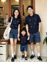 【80-150cm+親サイズ】半袖Tシャツ 家族コーデ POLOネック カジュアル