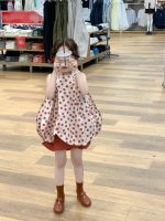 【90-140cm】ベストorパンツorセットアップ 女の子 ドット柄 ゆったり - 画像 (3)