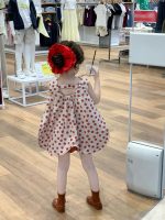 【90-140cm】ベストorパンツorセットアップ 女の子 ドット柄 ゆったり - 画像 (6)