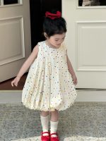 【90-140cm】ワンピース 女の子 ドット柄 ゆったり - 画像 (7)