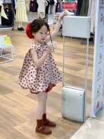 【90-140cm】ベストorパンツorセットアップ 女の子 ドット柄 ゆったり - 画像 (7)