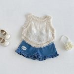 【73-100cm】トップスorショートパンツ ベビー レース おしゃれ - 画像 (2)