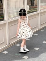 【90-140cm】ワンピース 女の子 ドット柄 ノースリープ - 画像 (8)