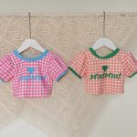 【80-140cm】水着 セットアップ 女の子 チェック プリント 帽子付き おしゃれ 水遊び スイムウェア - 画像 (9)