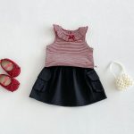 【73-100cm】ベストorスカート ベビー ボーダー柄 かわいい - 画像 (2)