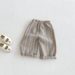 【80-130cm】パンツ 女の子 ストライプ カジュアル