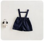 【73-100cm】セットアップ ベビー リボン付き シャツ&オーバーオール - 画像 (7)