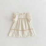 【80-130cm】ワンピース 女の子 透かし フリルスリーブ - 画像 (10)
