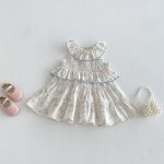 【80-130cm】ワンピース 女の子 犬柄 フリル かわいい - 画像 (2)