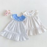 【80-130cm】ワンピース 女の子 フリルスリーブ シンプル - 画像 (5)