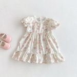 【80-130cm】ワンピース 女の子 花柄 フリル スウィート - 画像 (4)