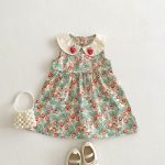 【80-130cm】ワンピース 女の子 折り襟 イチゴ - 画像 (4)