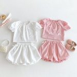 【80-130cm】セットアップ 女の子 リボン付き スウィート - 画像 (3)