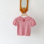 【80-130cm】半袖Ｔシャツ 女の子 折り襟 合わせやすい - 画像 (13)